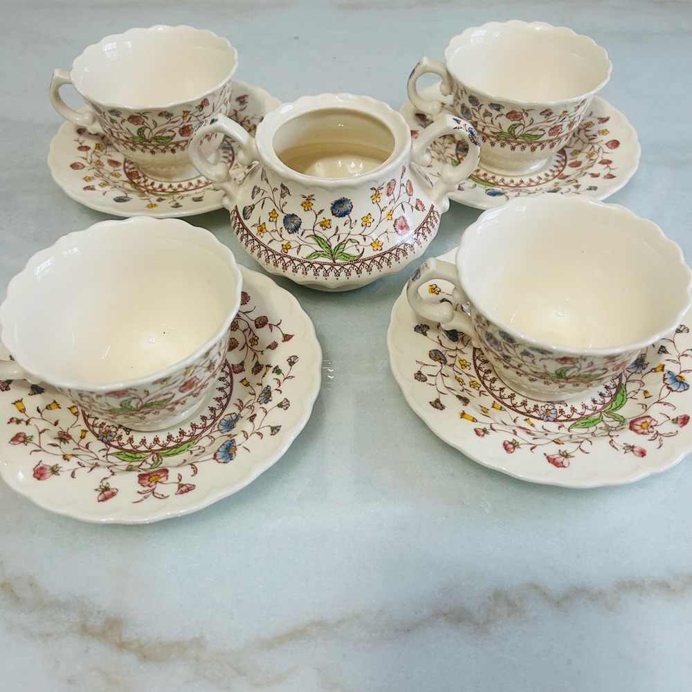 Vintage Vernon Kilns Desert Bloom Tea Set – Hand Painted California Pottery